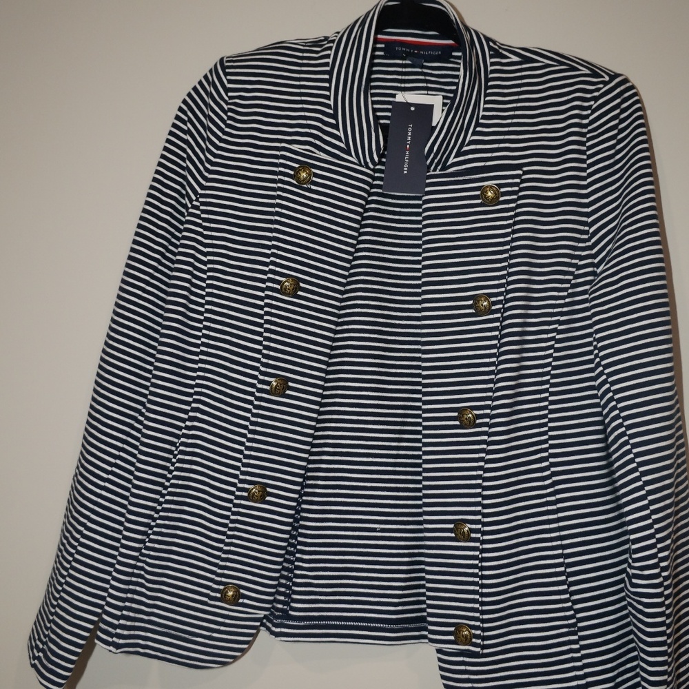 Tommy Hilfiger Womens Nautical Jacket Navy Blue